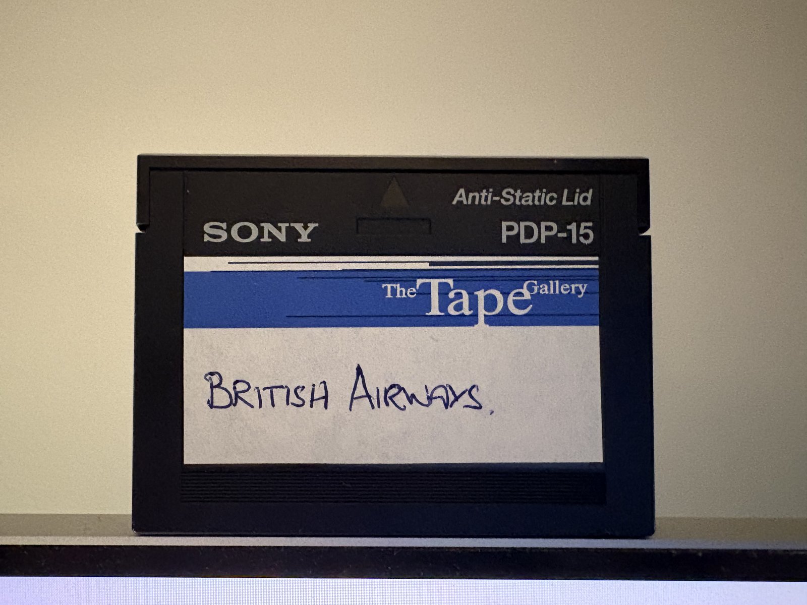 An original British Airways DAT tape from a production archive